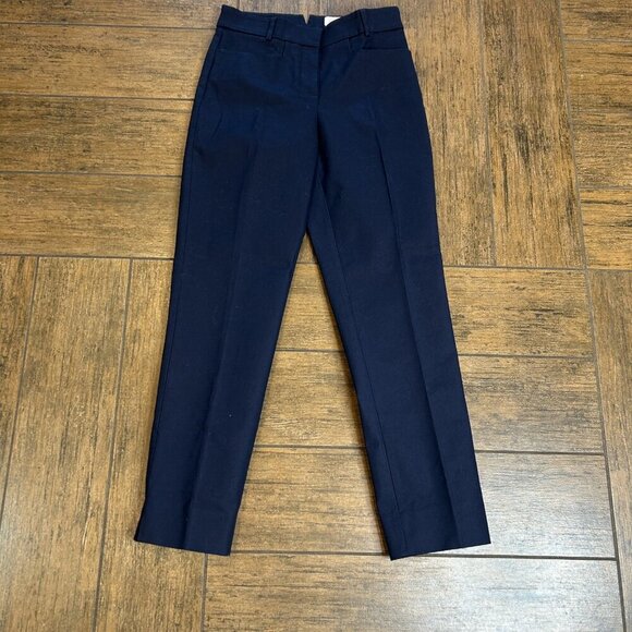 White Label The White Company Navy Blue Oxford Fit Straight Leg Pants Size 0 - Picture 6 of 10